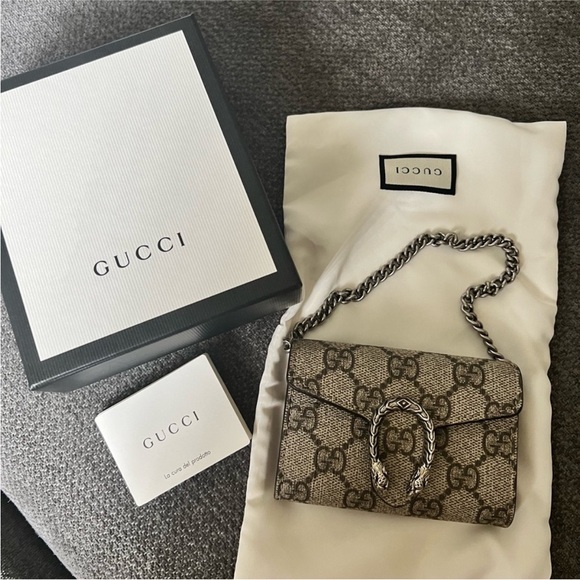 GG Supreme Monogram Dionysus Coin Purse Taupe - Picture 3 of 6